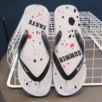 Summer Men Slippers Flat Flip Flops Beach Shoes Indoor & Outdoor Bathroom Cartoon Pattern EVA Shoes Slip on Slippers Male Shoes 38-39 pilka