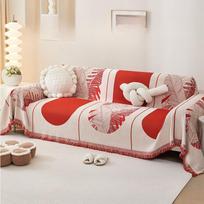 Ins Style Double-Sided Sofa Towel Four Seasons Universal Chenille Skin-Friendly Cover Non-Slip Anti-Cat Scratch Fabric Sofa Cover Cloth 180*130cm beige