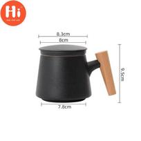 350 ml keraminis arbatos puodelis su dangteliu ir infuzijos dangteliu filtru medinė rankena Pienas, kavos sulčių puodelis, puodelis vandens puodeliai gėrimų black
