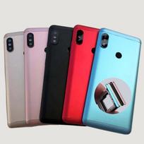 „Xiaomi Redmi Note 5“ durų korpuso galinis baterijos dangtelis + SIM kortelės dėklas + šoniniai mygtukai + fotoaparato blykstės objektyvo keitimas auksas