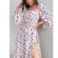 Vasarinė moteriška gatvės seksuali, vidutinio ilgio suknelė laisvalaikio suknelė Elegantiška ilgomis rankovėmis suknelė Nauja vasariška elegantiška moteriška vakarėlio suknelės L rožinė