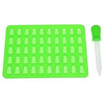 50 Grids Bear Silicone Chocolate Candy Cake Mold Ice Cube Tray DIY Baking Tool žalia