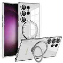 Dėklas, skirtas Samsung Galaxy S24 S23 Ultra Plus Note 20 FE A54 A34 A14 5G Magsafe permatomas žiedas belaidžio įkrovimo magnetinis objektyvo dangtelis Samsung F12