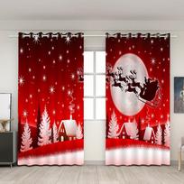 Kalėdinė užuolaida 3D spausdinimo Meilės dovana Langų užuolaidos 2 skydelių rinkinys Miegamajam SvetaineiCortinas Para La Sala 100W160H(CM)40x63in&Grommet Top gray