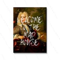 Retro Renaissance Humour Figure Abstract Graffiti Sarcasm Quotes Canvas Painting Portrait Art Poster Print Bed Room Home Decor 21x30cm No Framed brown