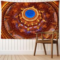 Europos bažnyčios gobelenas Sieninis kabinamas krikščioniškas retro grafiti Stalo kilimėlis Bohemiškas hipių menas Namų kambario dekoras 95x70CM