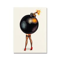 Juokinga Moteris Seksualios Kojos Juodas Laidas Plakatas Sienos Meno Spaudinys Abstrakcija Akvariumas Vaisiai Drobės Tapyba Virtuvės Vonios Miegamojo Namų Dekoras 21x30cm No Framed