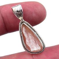 Natural Angel Hair Quartz 925 Solid Sterling Silver Jewelry Pendant 1.25'' p5s35 brown