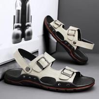 Big Size 38-48 Trendy Luxus Cowhide Boy Sandals Genuine Leather Walking Sand Men's Shoes Tênis Masculino Slippers Free Shipping 38