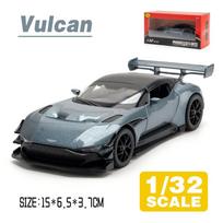 1:32 mastelio Martin Vulcan sportinio automobilio lieto metalo lydinio modelis su garsu ir šviesa, atgal traukiamas automobilio žaislas, dovanos 1/32-Size:15*6.5*3.7cm pilka