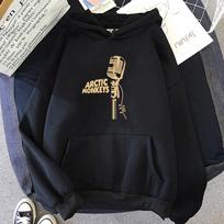 Nauji vintažiniai ARCTIC MONKEYS 2D Print Vyriški / Moteriški medvilniniai gobtuvai Laisvalaikis negabaritinis megztinis Populiarūs gatvės aprangos madingi unisex drabužiai M