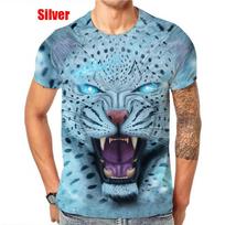 Vyriška mada Tigro marškinėliai Juokingas gyvūnas Leopardo trumpomis rankovėmis Vyrams/Moterims Kasdienis Hip Hopo spaudinys Marškinėliai 5XL black