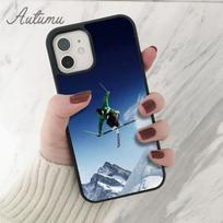Skiing Snow Snowboard Skis Phone Case for iPhone 11 12 13 14 Pro Max mini XR XS SE 2020 6S 7 8 Plus Samsung Galaxy S21 S22 Cover iPhone 5 5s SE gray