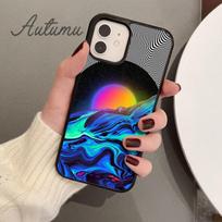 Psychedelic trippy abstract art Phone Case for iPhone 11 12 13 14 Pro Max mini XR XS SE 2020 7 8 Plus Galaxy S21 S22 shell Samsung S22ultra black