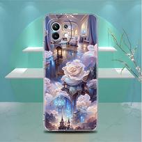 Clear Case For Xiaomi Mi Poco X3 NFC M3 Pro F3 F1 11 Lite 12 Note 10 11T 9T Transparent Phone Cover Flower Pink Aestheticism Redmi Note 9S white