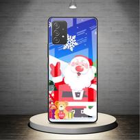 Glass Case For Samsung Galaxy A52 A71 A50 A51 A70 A21s A31 A72 A10 A12 A30 A22 5G Phone Cover Cartoon Christmas Lovely Samsung A03 gray