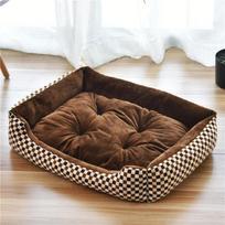 Winter Warm Plush Dog Bed Mat Kennel Soft Fleece Dog Puppy Pet Supplies Nest For Small Medium Dogs House Waterproof Cloth 48x38 cm brown