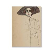 Egon Schiele Body Color Delineation Sketch Figure poster Home Decor Art Canvas Painting Modular Wall Pictures for Living Room 21x30cm No Framed gray