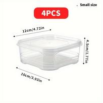 4/6pcs Multipurpose Reusable Sub-packaging Fresh-keeping Box, Refrigerator Special Freeze Food Sorting Box, For Meat, Fruit,Vegetable Small Size 4 Pieces