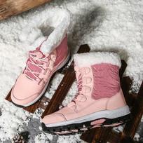 Ladies Winter High Boots With Fur Snow Boots To Keep Warm Waterproof Thick High Top And Velvet Thick Cotton Shoes Mid -Tube Boots 40 rožinė