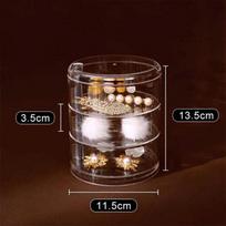 Jewelry Storage Box Multi-layer Rotating Finishing Earrings Ear Studs Hairpin Headgear Head Rope Simple and Exquisite Jewelry Box Acrylic Three layers