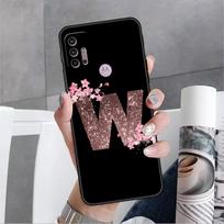 Gėlių raidė rožinė M N inicialų dėklas Motorola G60 G30 Edge 30 20 One Fusion G9 Play G8 G9 Power G50 G200 5G minkštas telefono dėklas Moto G200 5G
