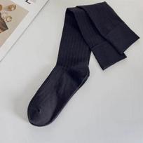 Moteriškos plonos nėriniuotos ilgos laisvos kojinės JK Lolita saldžios mergaitės japoniškos vienspalvės kvėpuojančios medvilninės pavasario vasaros kojinės One Size juoda
