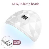 88W Nagų lempa 18 LED UV Manikiūro fototerapijos aparatas su 3 laikmačio nustatymo funkcijomis profesionaliam manikiūrui, kelionėms, naudojimui namuose USB