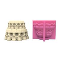 Halloween Skull Head Silicone  Mold Succulent Flowerpot Clay Cement Plaster Molds  Home Garden Flower s Mould