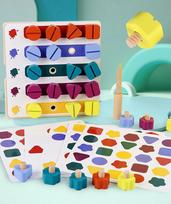 Mediniai varžtai ir veržlės išardymas spalvų ir formų atitikimas statybinių kaladėlių žaidimas Montessori edukaciniai žaislai dovana vaikams berniukams yellow