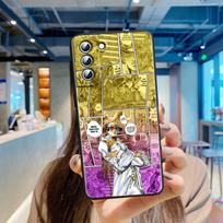 Cartoon Anime JoJo Jotaro Kujo Phone Case For Samsung S23 S22 S21 S20 S10 S8 Note 20 A9 A73 A71 A53 A33 Ultra Plus FE Black Samsung S8 brown