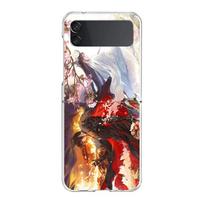 Case For Samsung Z Flip 3 4 5 Transparent fold Hard PC Shell For Galaxy Z Flip 3 5 Cover Comic Man Erha and His White Cat Master Galaxy Z Flip