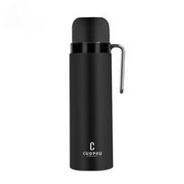 Matte Black Vacuum Insulated Bottle for Yerba Mate, Coffee, Tea, Water, 33.8 oz Stainless Steel Thermal Bottle Flask, Wide Mouth 1000ML black