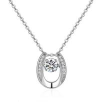 U-Shaped Lock Bone Necklace Fashionable Simple 925 Sterling Silver Smart Letter Pendant Light Luxury Accessories 925 gray