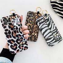 Leopard Print Apple iPhone Case, Fits 11/12 Pro Max, XR/XS Max, 14/13 Wristband iPhone 14 Pro zebro rašto spalva