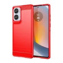 Flexible TPU Case for Motorola Edge 50 Pro Edge 50 Fusion Ultra Protective Cover Shockproof Textured Business Full Protection Cover Moto Edge 50 Fusion raudona