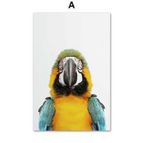 Animals Painting Cute Parrot Hedgehog Frog Poster and Picture Baby Kids Room Wall Decor Prints Living Room Bedroom No Frame 21*30cm No Frame