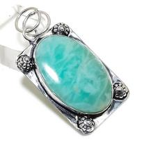 Amazonite Gemstone Handmade 925 Sterling Silver Jewelry Gift Pendant 2.05  f1P75