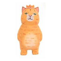 Handmade Cute Cat Wood Carving Ornaments Painted Wooden Cat Figurines Desktop Decoration Lucky Cat Sculpture Desk Decor