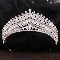Crystal bridal crown, luxurious rhinestone beauty pageant crown headband, performance catwalk headwear