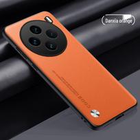 New Plain Leather Protective Cover for Vivo X100/X80/X70/X90Pro - Kevlar Shell for Men X60 Pro gray