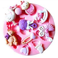 „SuperDeals“ kūdikių silikoninė forma, skirta tortui „Fondant“ šokoladinis dekoravimas, saldainių molis „Sugarcraft“, 1 vnt. 1 pc pink