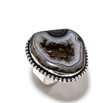 Black Condor Agate Gemstone Handmade 925 Sterling Silver Gift Ring Size 8 Y1P70
