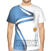 Vintage Men T Shirts 3d Prining Flag of Argentina Short Sleeve Letter Tops XS