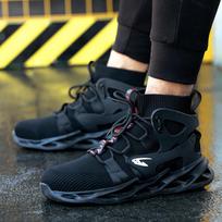 Labor Insurance Shoes Men's Anti-smashing and Anti-piercing Steel Baotou High-top Safety Protective Shoes 48 gray