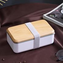 Medienos grūdų dangtelis Plastikinė priešpiečių dėžutė su skyreliais Vieno/dvisluoksnės mikrobangų krosnelės Bento dėžutės virtuvės sandarus maisto konteineris beige