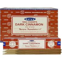 Satya Nag Champa tamsaus cinamono smilkalai Agarbatti 180 gramų dėžutė | 12 pakuočių po 15 gramų dėžutėje | Eksporto kokybė beige