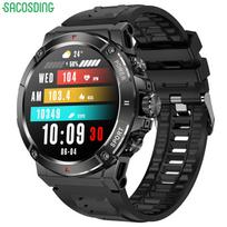 SACOSDING Sports Smart Watch Heart Rate Bluetooth Call 1.43inch Amoled Screen Off-line Map IP68 Waterproof Men Compass Outdoor GPS Smartwatch gray