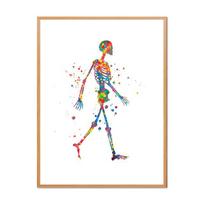 Žmogaus skeletas Medicininės anatomijos schema Dekoratyvinis paveikslas Galūnių struktūros schema Plakatas Kambario sienos meno spaudiniai Modernus namų dekoras Be rėmo 21*30cm No Frame beige