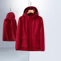 Youth Ordinary Casual Loose Red Hooded Spot Three-dimensional Sticker Bag Zipper Hong Kong Style Jacket 4XL beige